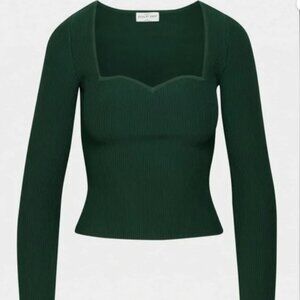 Aritzia sculpt Knit Sweetheart Long Sleeve Size S